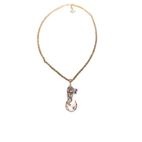 Mermaid Necklace With Hand Woven Byzantine Chain - Picture 2 of 6